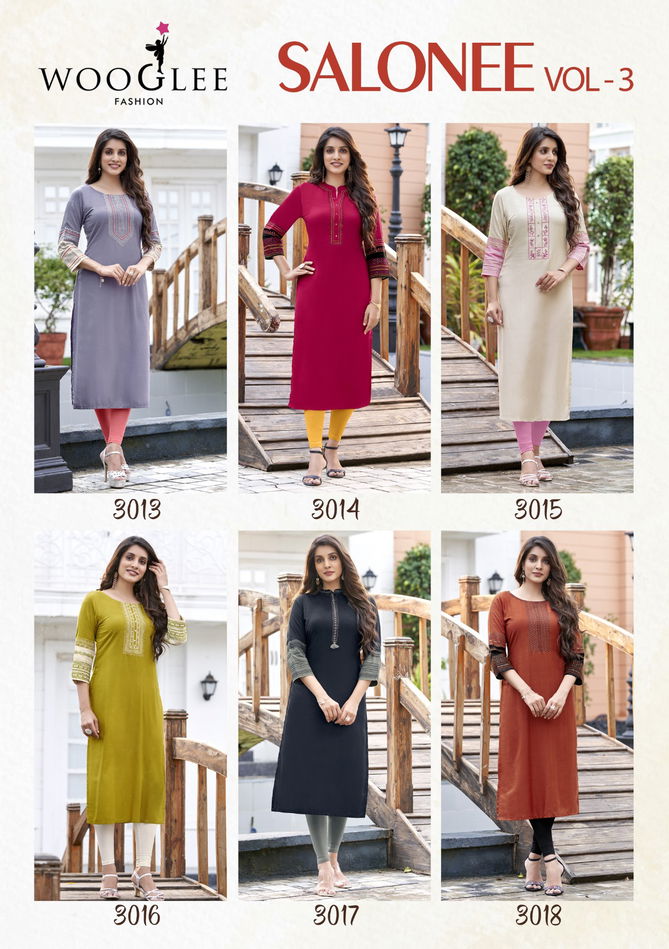 Wooglee Salonee 3 Rayon Wholesale Designer Kurtis Catalog